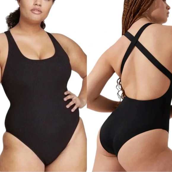 Andie Plus Size The Tulum Strappy Back One Piece Swimsuit Black Size 3XL NWT - Picture 1 of 12